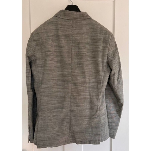 Jachs Two Button Blazer Men's M Gray Cotton Stripe Lined Pockets Notch Lapel - Picture 2 of 12